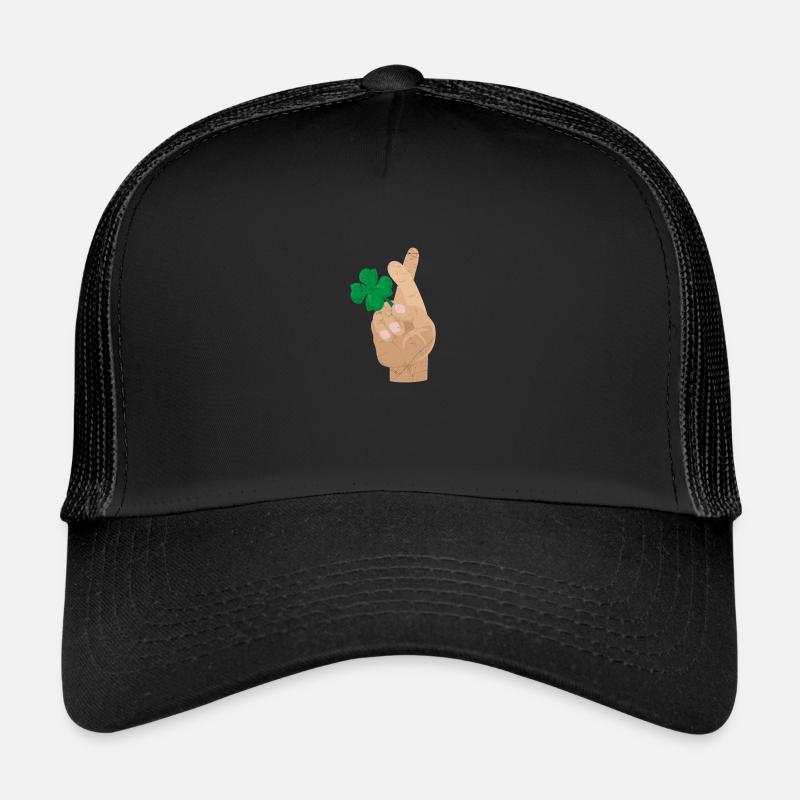 Trèfle doigts croisés Bonne chance idée cadeau Casquette trucker 