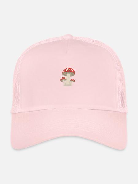 Mushroom lucky guy forest gift idea - Trucker Cap - pale pink - Front