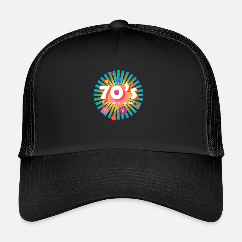 Elite 70s Nation Logo - Trucker Cap - Schwarz/Schwarz