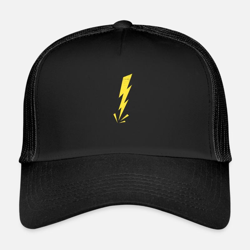 Blitz-Donner Blitz Wütende Warnung Geschenkidee - Trucker Cap - Schwarz/Schwarz