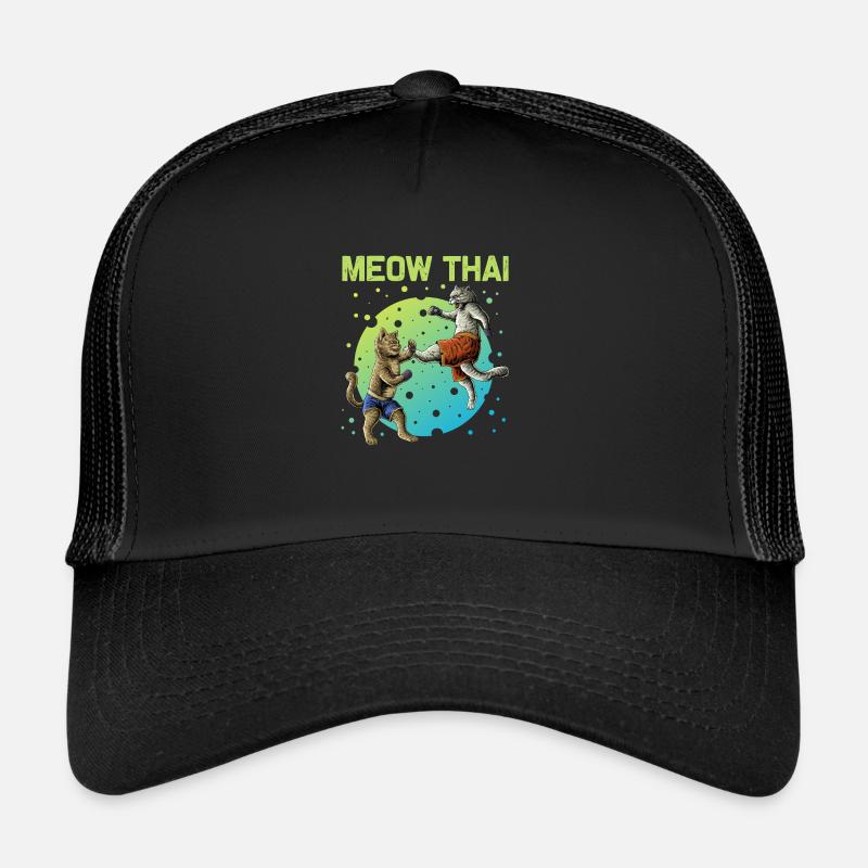 Muay Thaï Chats Humour Thai Boxe Combattants Casquette trucker 