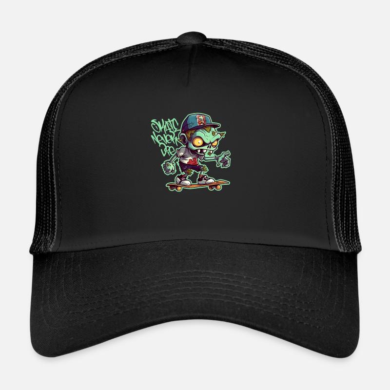Skate Never Die - Trucker Cap - black/black