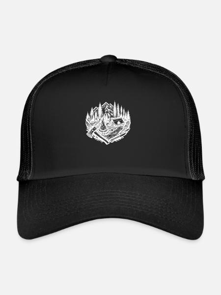 Hache de feu de camp nature - Casquette trucker  - noir/noir - Devant