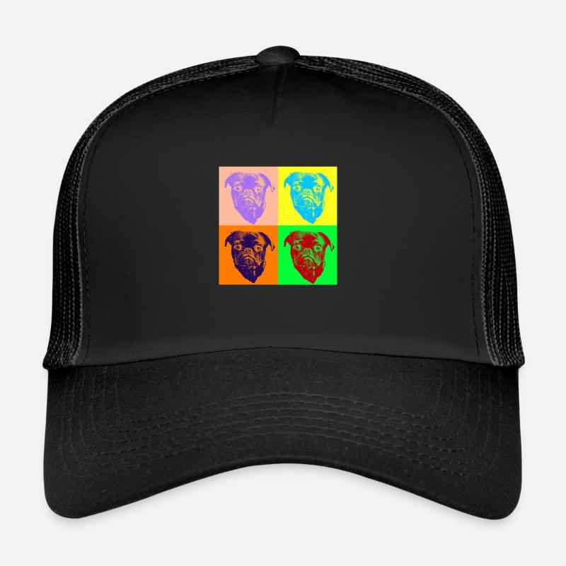 Pop Art Style Süßer Mops Hundekopf - Geschenkidee Trucker Cap