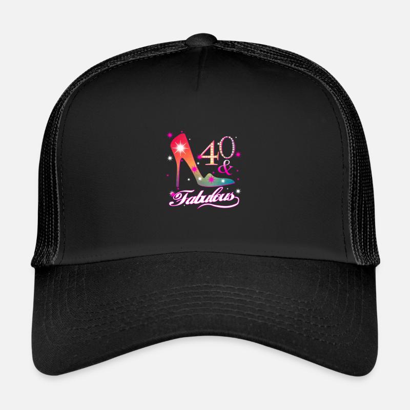 Fabulous 40 Geburtstag Geschenk - Trucker Cap - Schwarz/Schwarz