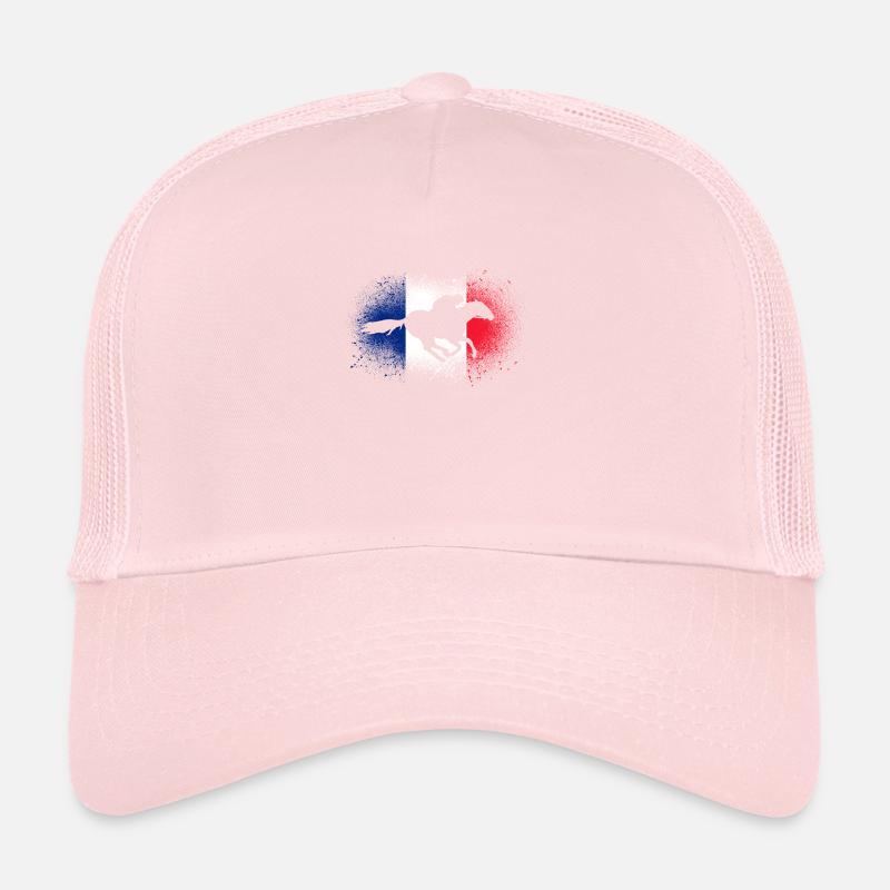 Rennpferd Frankreich Reiter Geschenk Pferde Flagge Trucker Cap