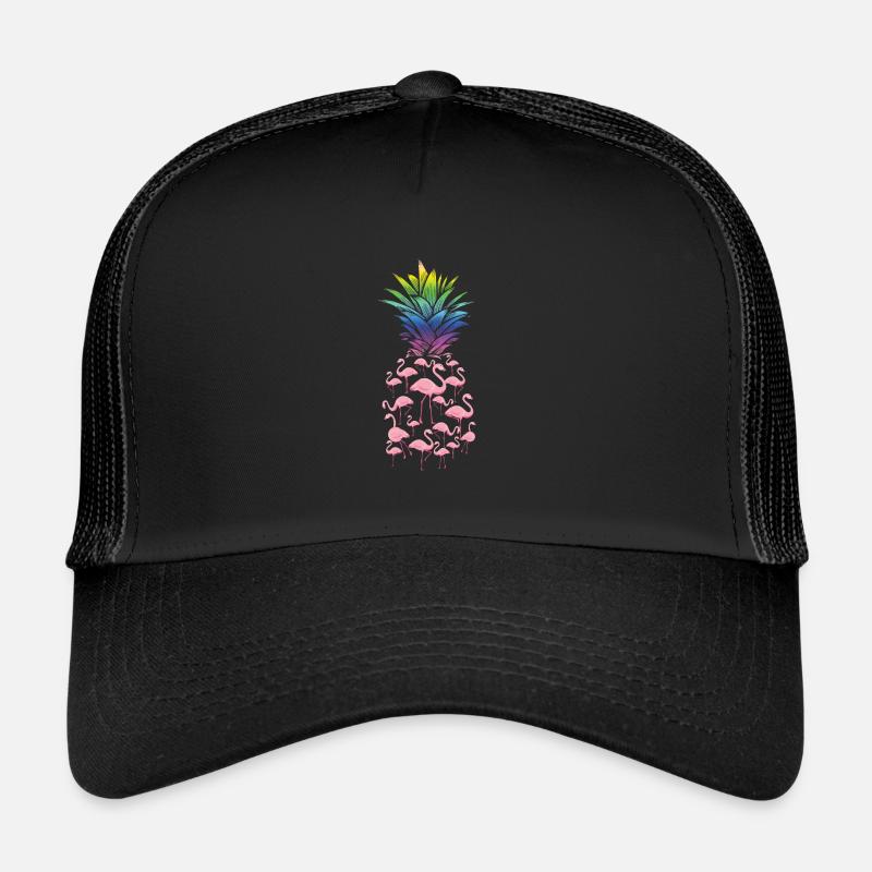 Amour rose et mignon d'ananas flamingo Casquette trucker 