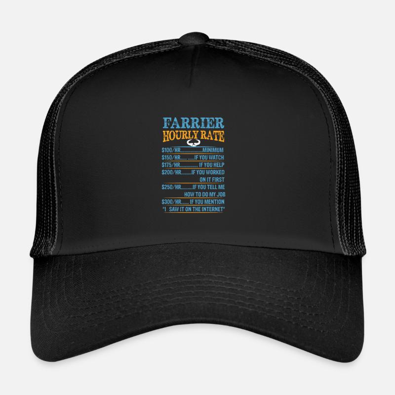 Taux horaire du maréchal-ferrant Casquette trucker 