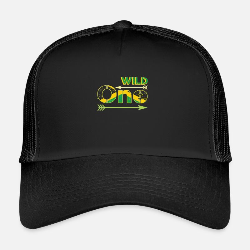 Jamaica Flag Wild One - Trucker Cap - black/black
