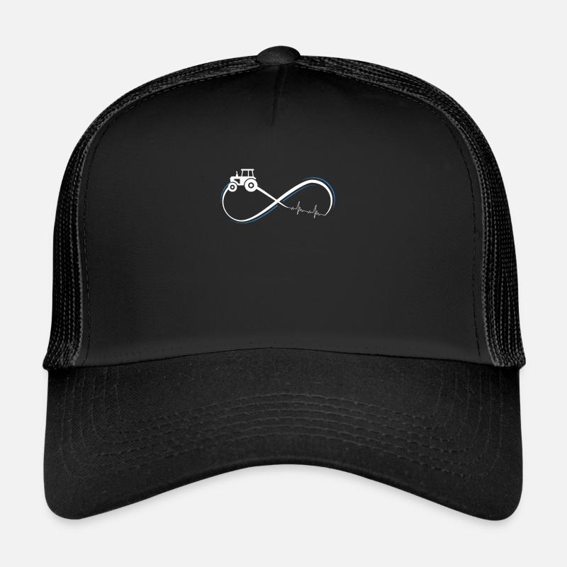 Traktor Landwirtschaft Bauer Geschenk · Herzschlag - Trucker Cap - Schwarz/Schwarz