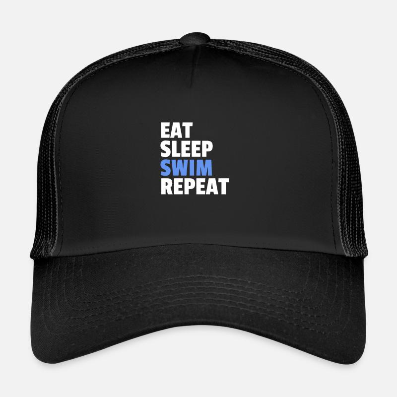 Eat Sleep Swim Repeat Trucker Cap