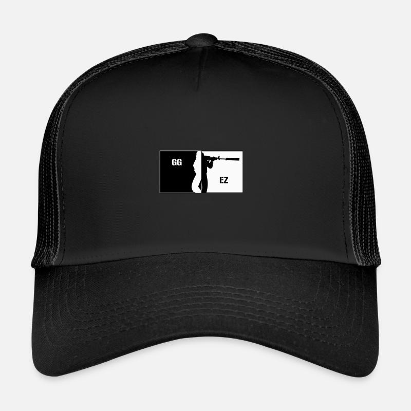 CS PC Computer GO Gaming Shooter Gamer Aim GG EZ Trucker Cap