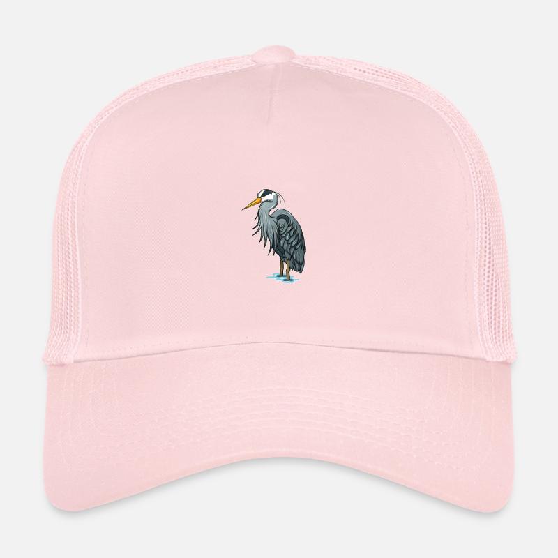 Grand oiseau bleu Heron Heron Bird Bird Watching Gift Casquette trucker 