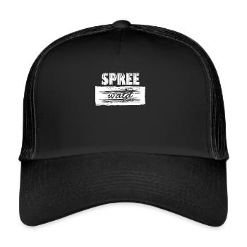 Mein Spreewald - schrift Design - Trucker Cap - Schwarz/Schwarz - Vorne