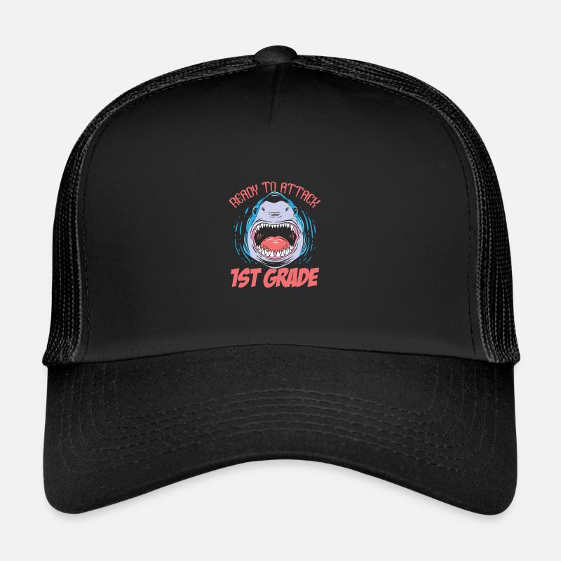 Prêt à attaquer le requin de 1ère année Premier jour de Casquette trucker 