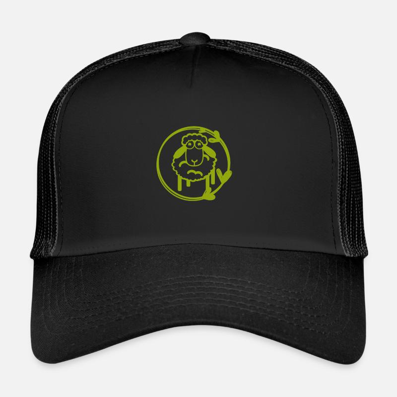 Schaf - Wolle - Schafsherde - Natur - Bauernhof - Trucker Cap - Schwarz/Schwarz