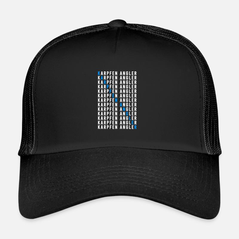 Karpfen Angler - Trucker Cap - Schwarz/Schwarz