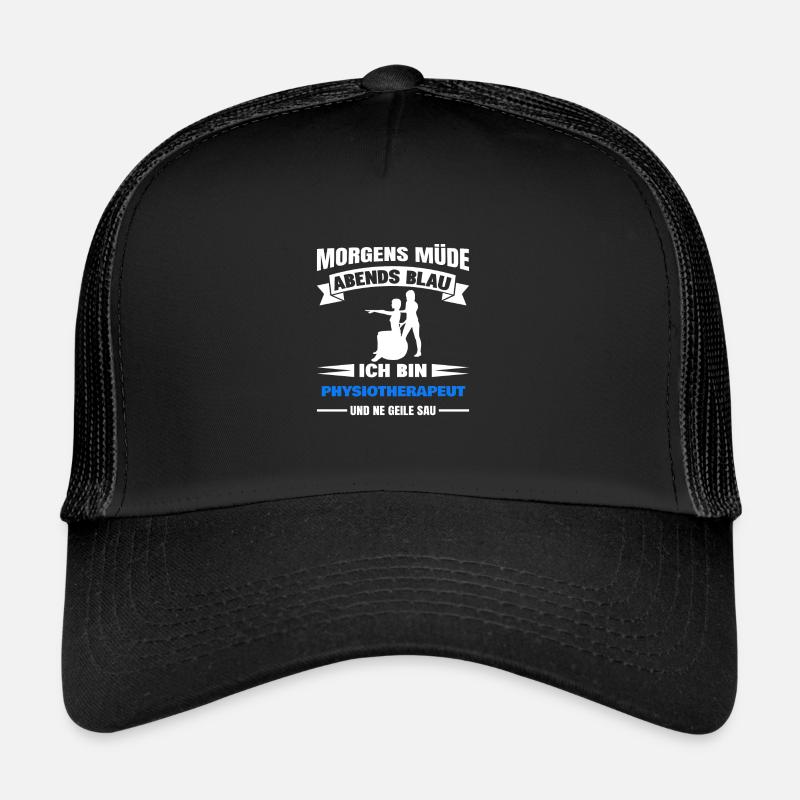 Morgens Müde Abends Blau Physiotherapeut Trucker Cap