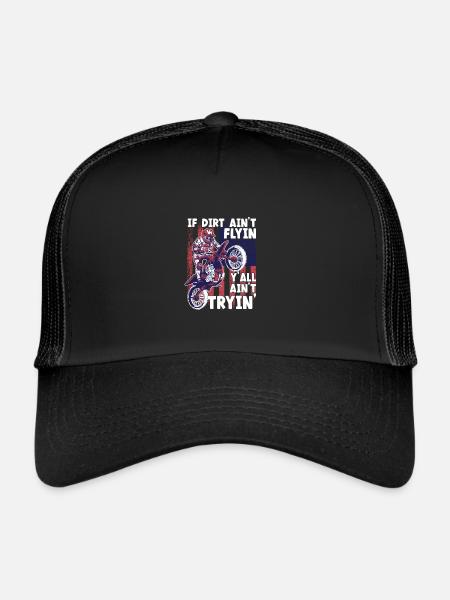 Funny Dirt Track Racing If Dirt Ain't Flyin - Trucker Cap - black/black - Front