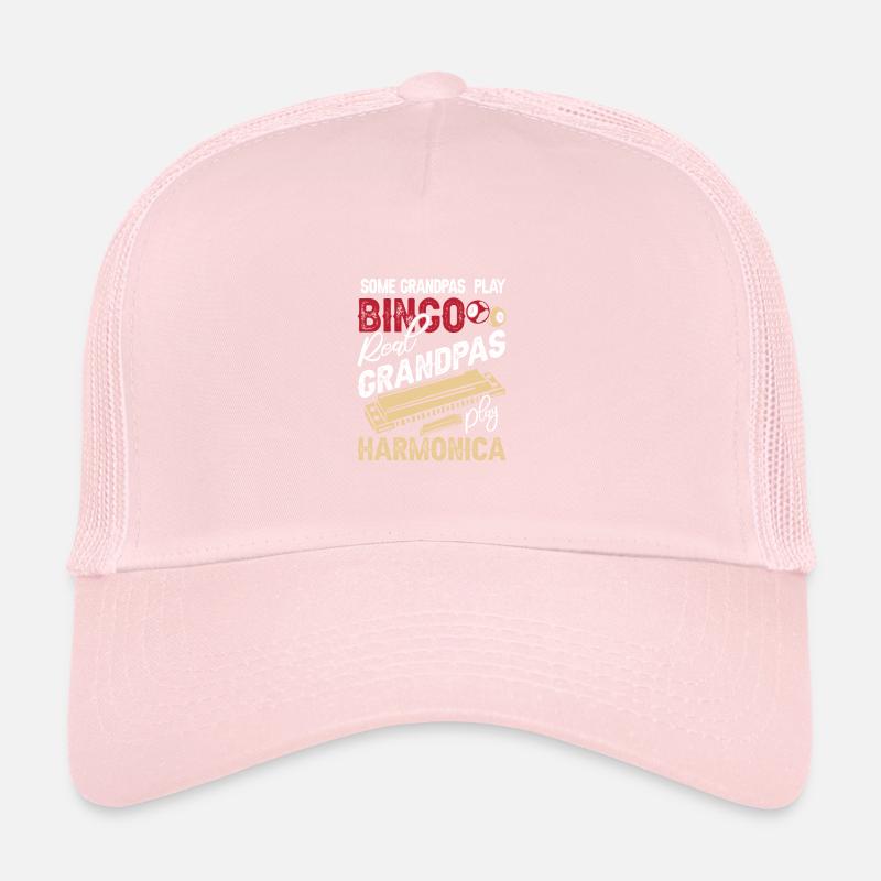 Harmonica Grandpa Funny Harmonica Player Trucker Cap