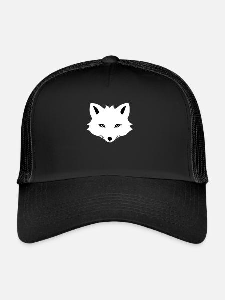 Renard arctique de dessin animé - Casquette trucker  - noir/noir - Devant