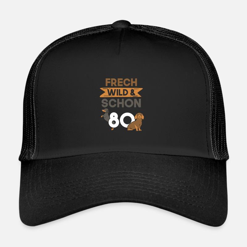 Geschenk 80 Jahre Geburtstag Dackel Trucker Cap