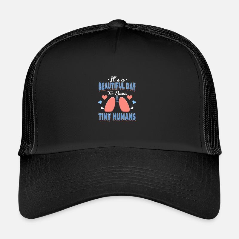 Ein schöner Tag zur Rettung winziger Menschen - Trucker Cap - Schwarz/Schwarz