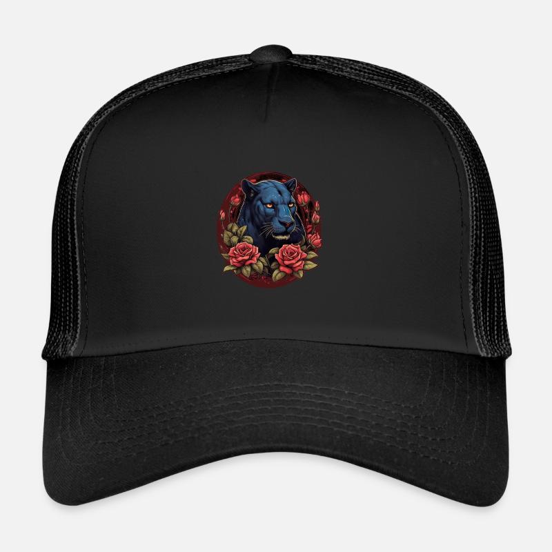 Schwarzer Panther Großkatze Trucker Cap