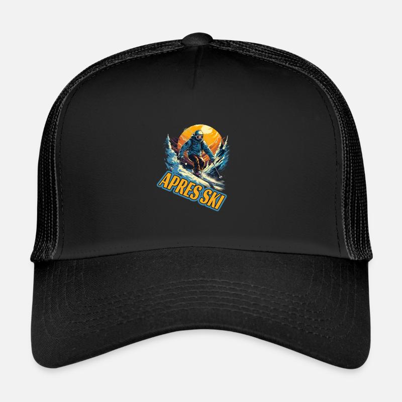 Skifahren Abseits der Piste Winterspaß - Trucker Cap - Schwarz/Schwarz