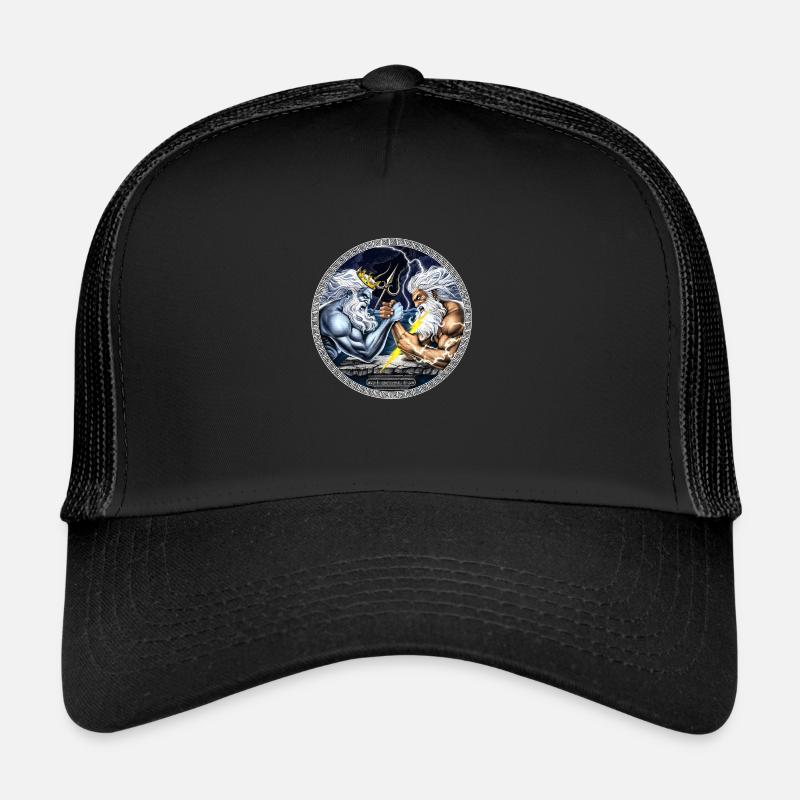 Zeus vs Poseidon Armdrücken - Trucker Cap - Schwarz/Schwarz