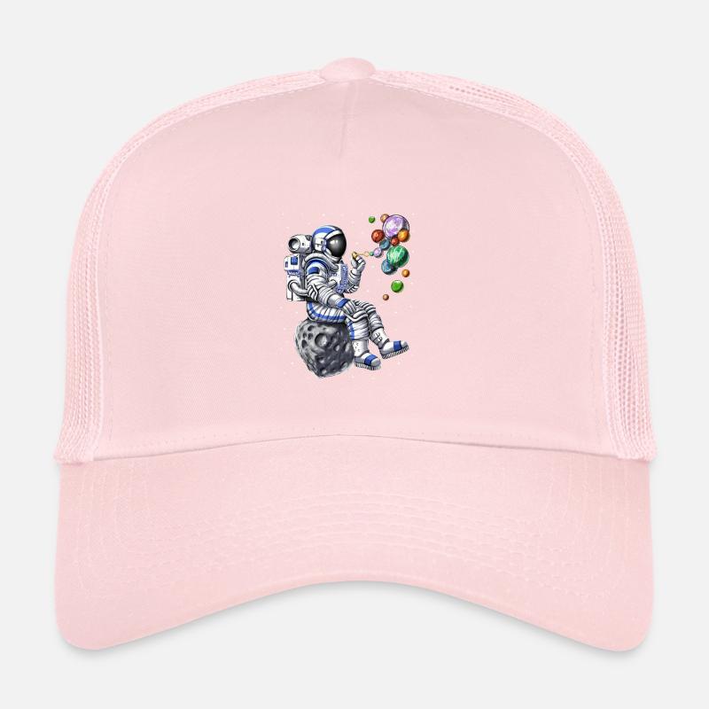 Astronaut Blowing Bubbles Trucker Cap