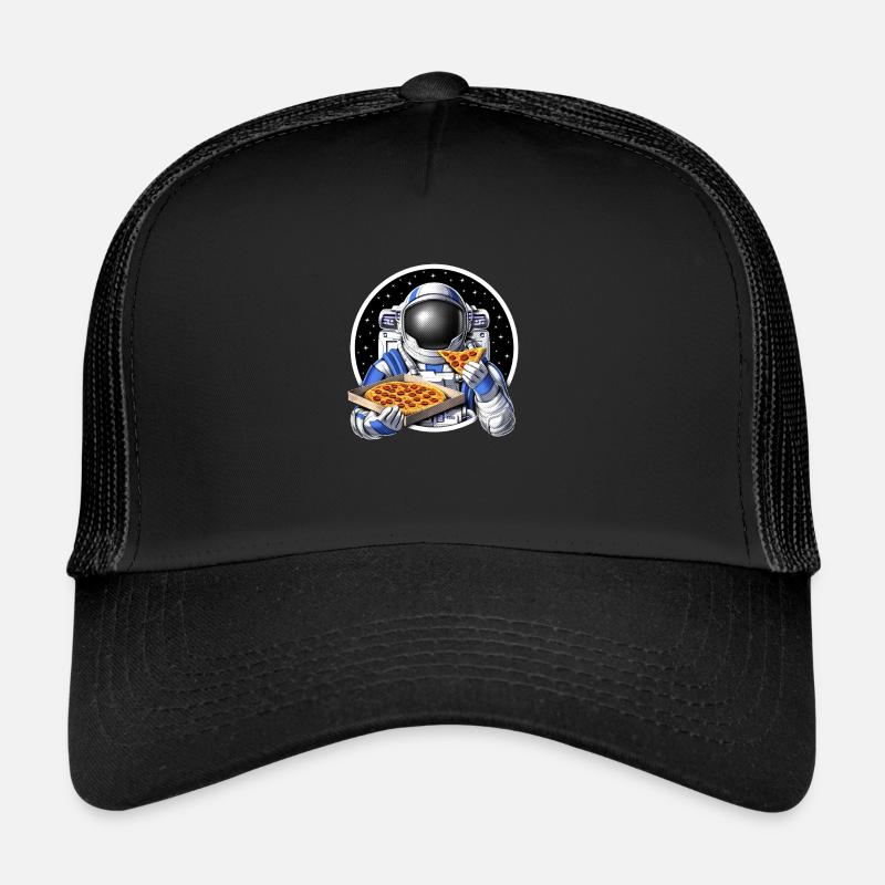 Weltraumastronaut isst Pizza Trucker Cap