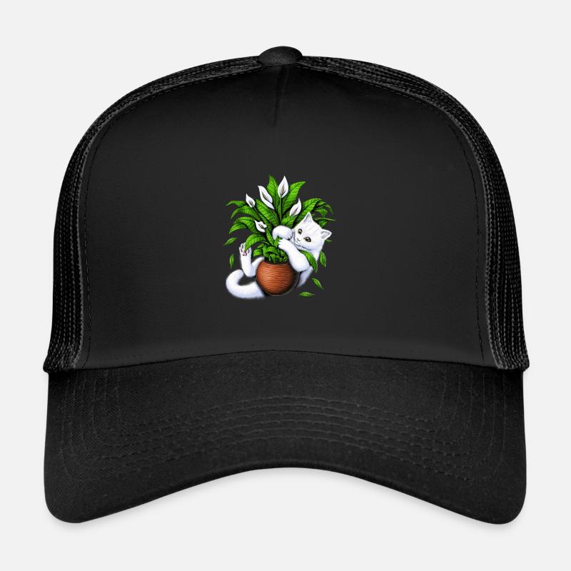 Chat et plantes d’intérieur Casquette trucker 