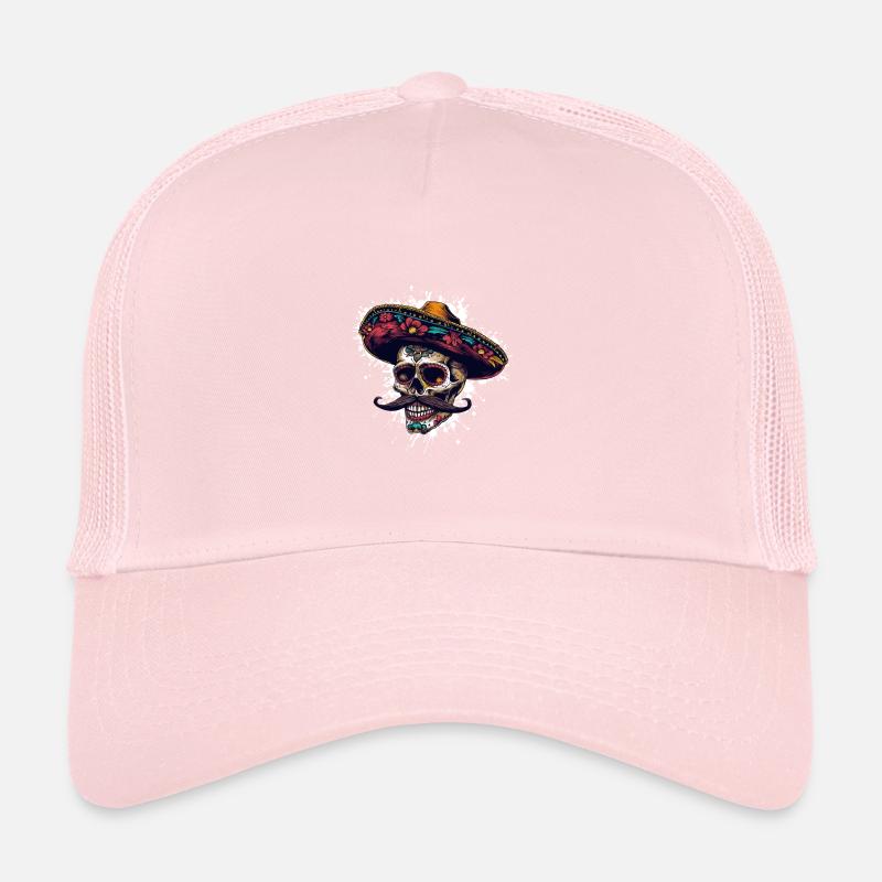 Mexican Skull Sombrero Trucker Cap