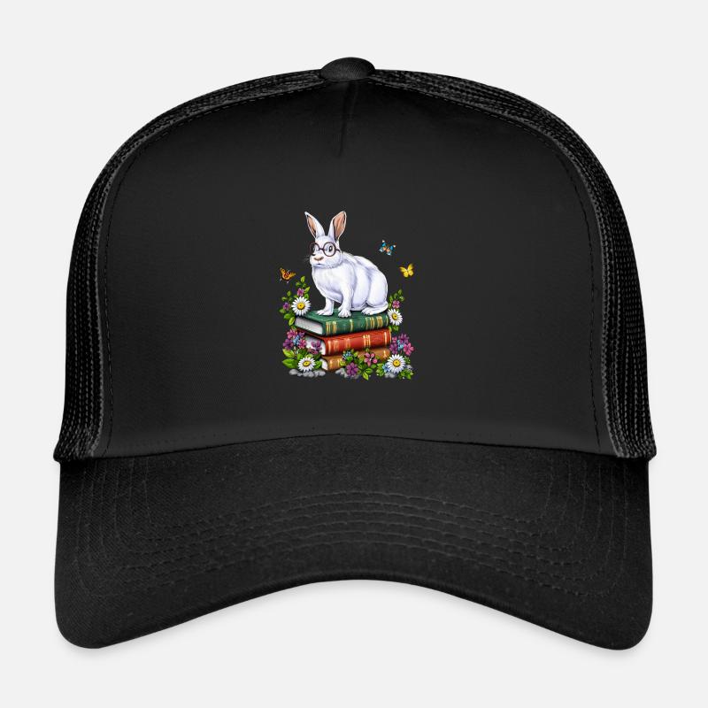 Cottagecore Rabbit Bücher Trucker Cap