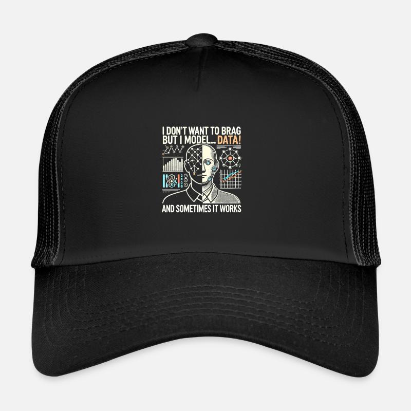 Ich will nicht prahlen, aber ich modelliere - Trucker Cap - Schwarz/Schwarz