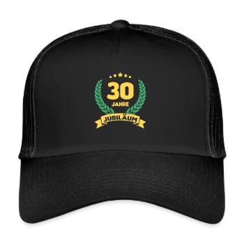 30 Jahre Jubiläum - Trucker Cap - Schwarz/Schwarz - Vorne