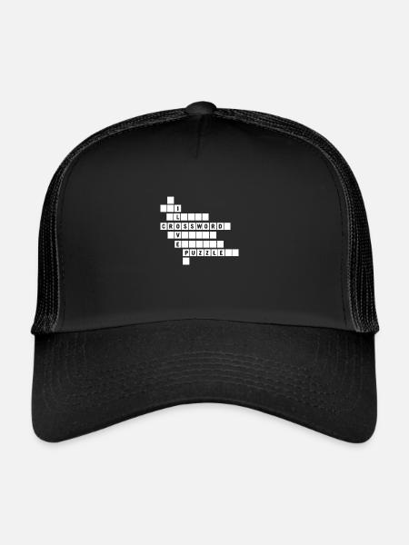 J’adore les mots croisés, Journée des mots croisés - Casquette trucker  - noir/noir - Devant