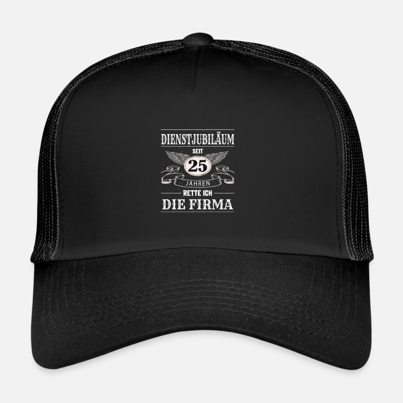 Firmenjubiläum 25 Jahre Dienst - Trucker Cap - Schwarz/Schwarz