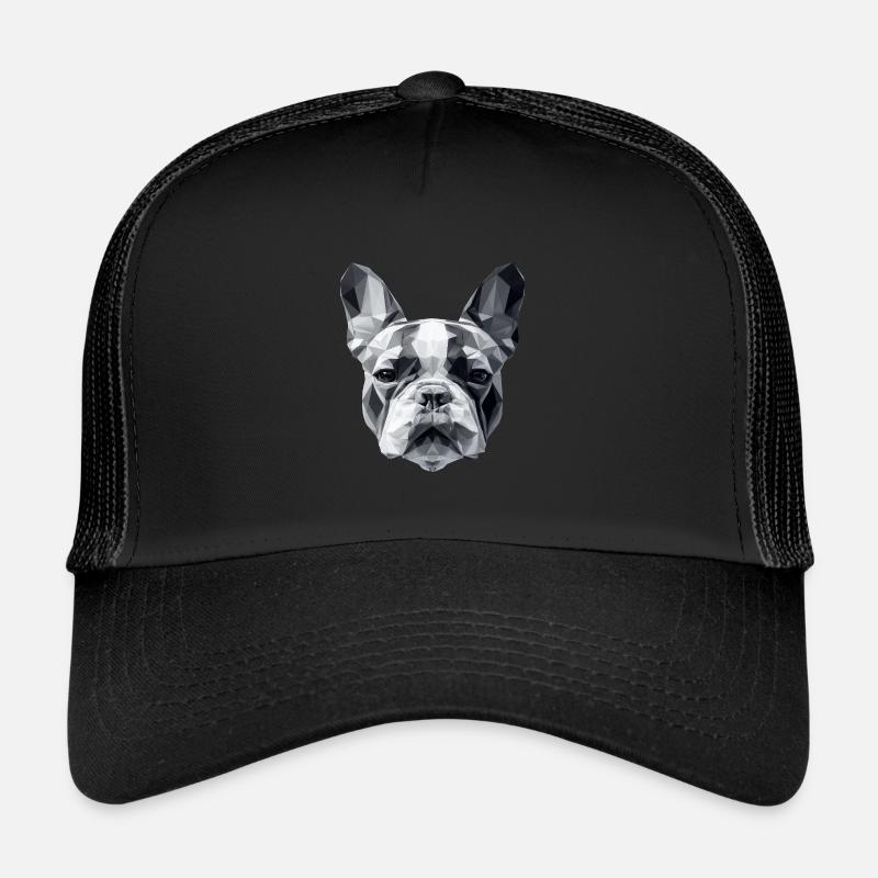 Bouledogue français Low Poly Design Casquette trucker 