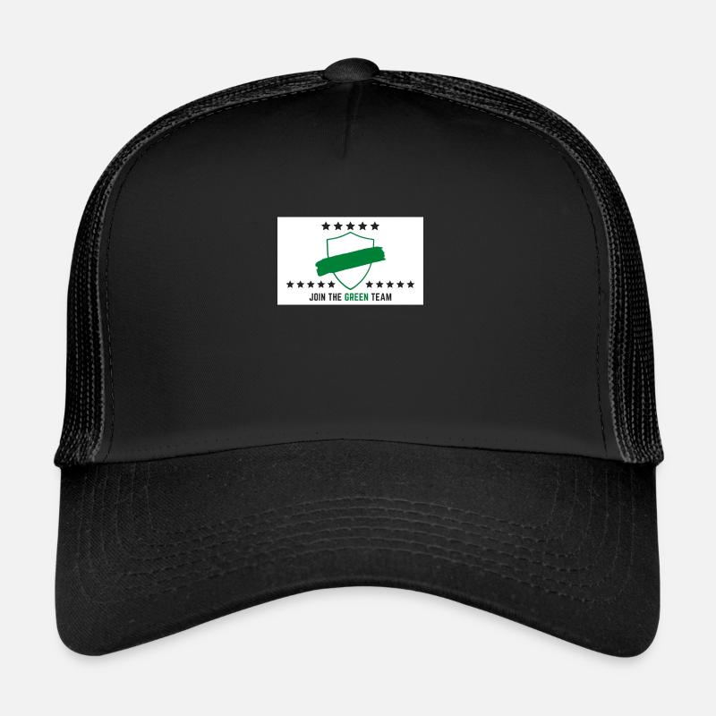 JOIN THE GREEN TEAM // WHITE VERSION - Trucker Cap - Schwarz/Schwarz