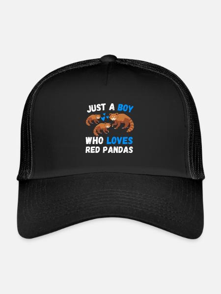 Cadeau de louveteau chinois Panda rouge - Casquette trucker  - noir/noir - Devant