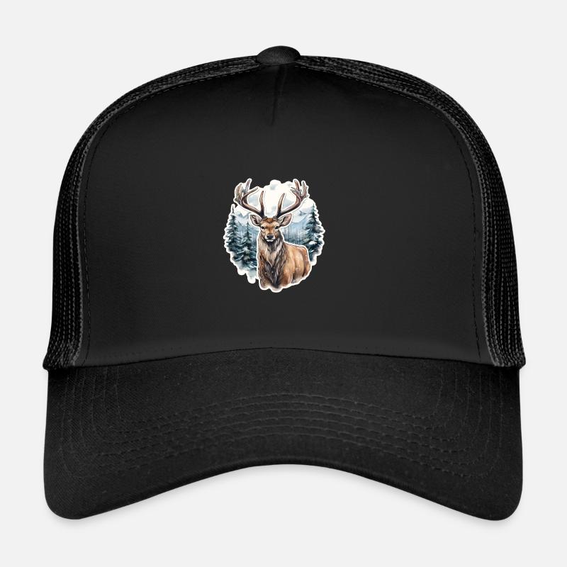 Winter landscape with deer Trucker Cap