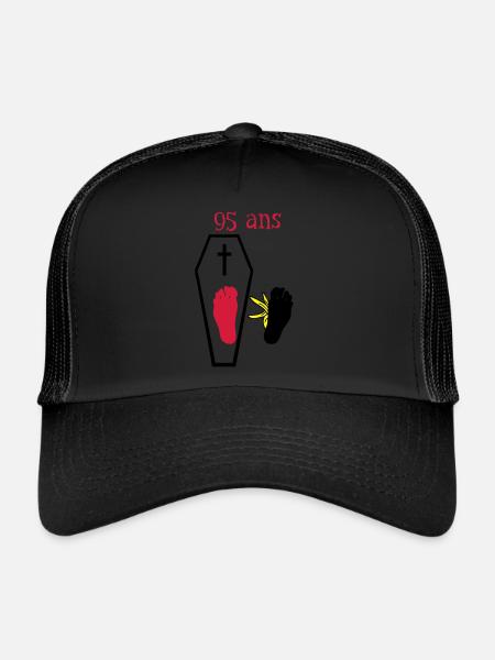 95 years foot falls another banana skin - Trucker Cap - black/black - Front