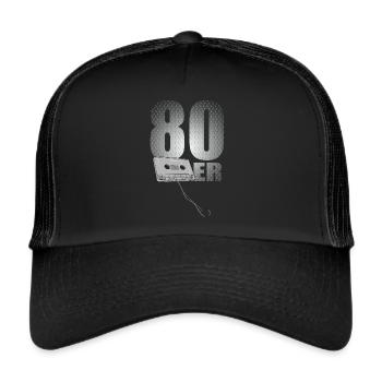 Fête des années 80 - 80 - Casquette trucker  - noir/noir - Devant
