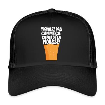 bière mousse 7ème compagnie - Casquette trucker  - noir/noir - Devant