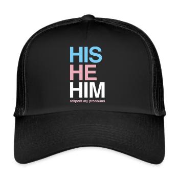 Funny Transgender Gift - Trucker Cap - black/black - Front