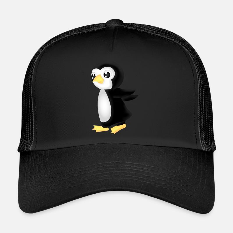 rennender pingu - Trucker Cap - Schwarz/Schwarz