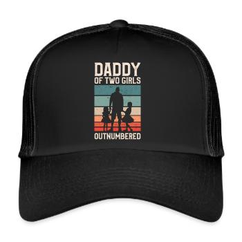 Funny Daughter Gift Idea For Dad - Trucker Cap - Schwarz/Schwarz - Vorne