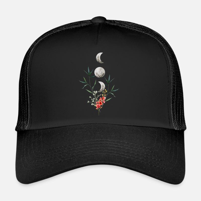 Floral Moon - Trucker Cap - black/black